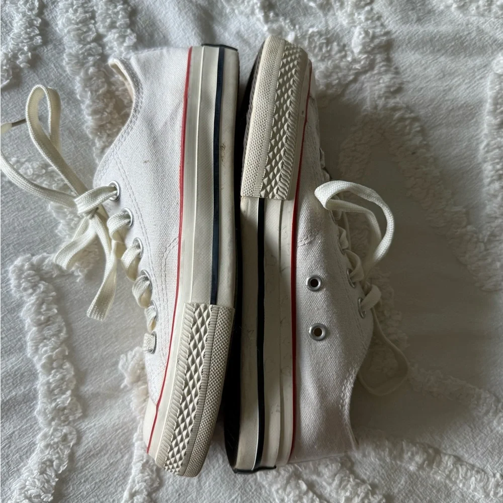 Converse White Sneakers with Red Accents